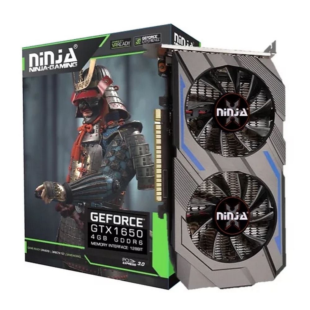 Видеокарта Ninja (Sinotex) GTX1650 4GB 128bit GDDR6 DVI DP HDMI 2FAN RTL