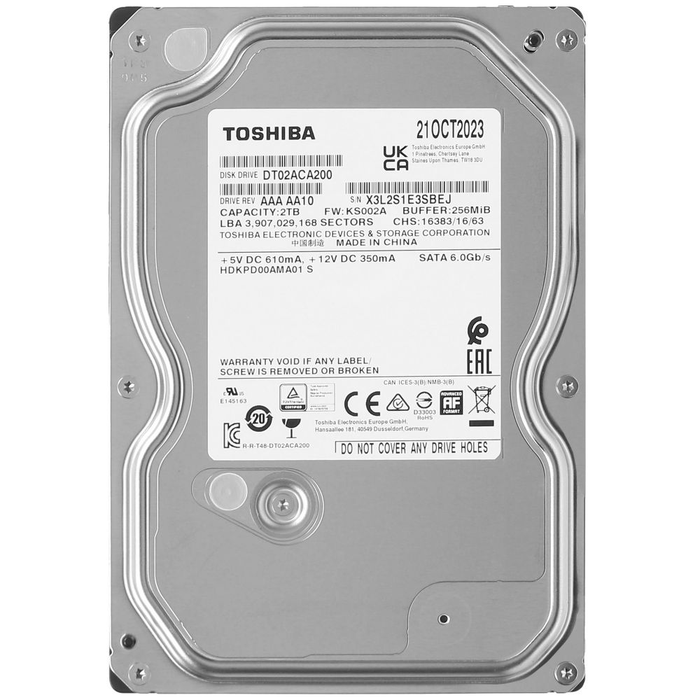 Жесткий диск Toshiba Desktop DT02ACA200 2TB 3.5" SATA 6Gb/s, 7200rpm, 256Mb, Bulk DT02ACA200