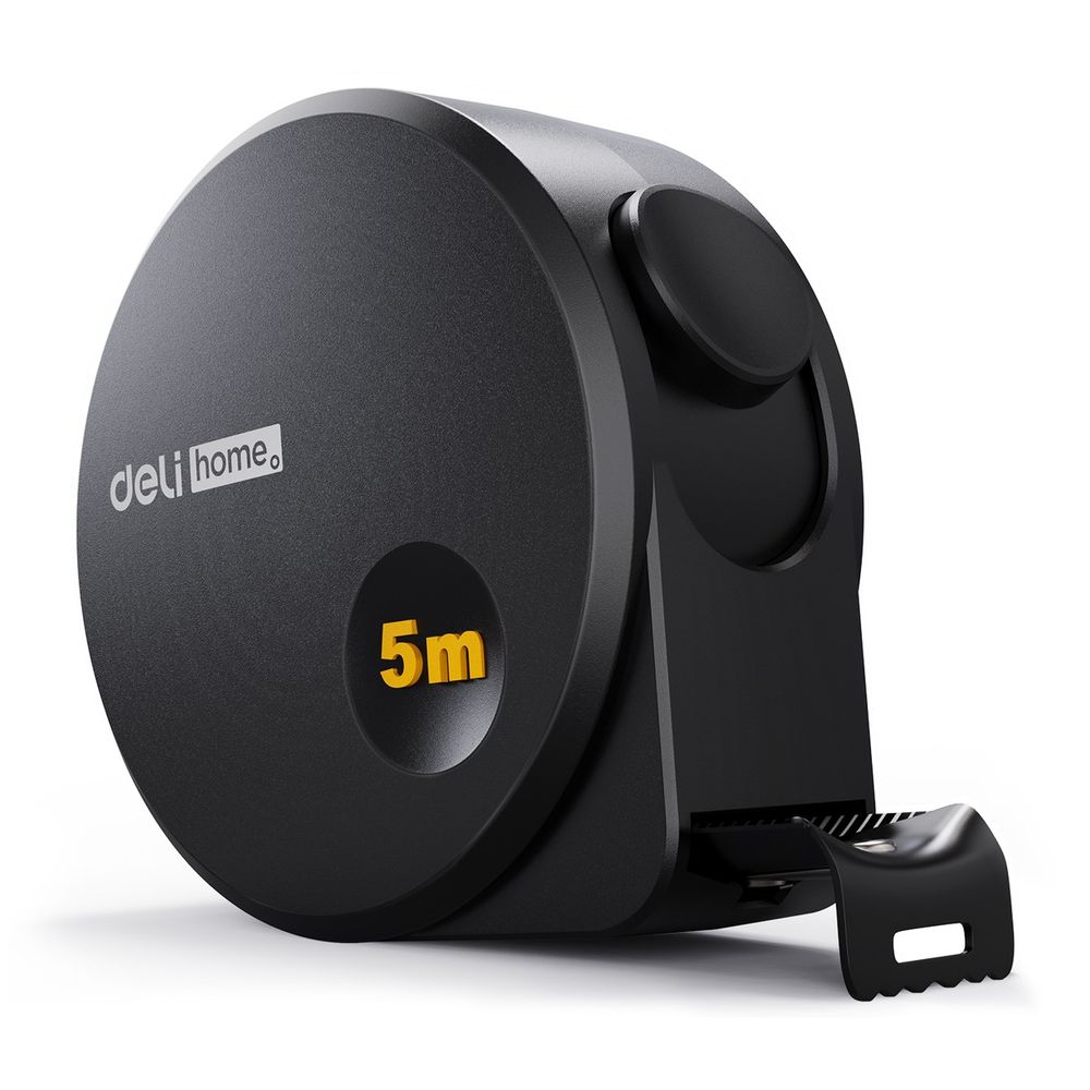 Рулетка Home Series Black HT8519 5м х 19мм, эксклюзивный дизайн, корпус - высококачественный софттач пластик