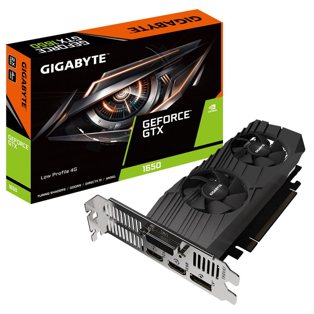 Видеокарта Gigabyte GTX1650 D6 Low Profile 4GB GDDR6 128-bit HDMIx2 DP DVI-D GDDR6 128-bit HDMIx2 DP DVI-D
