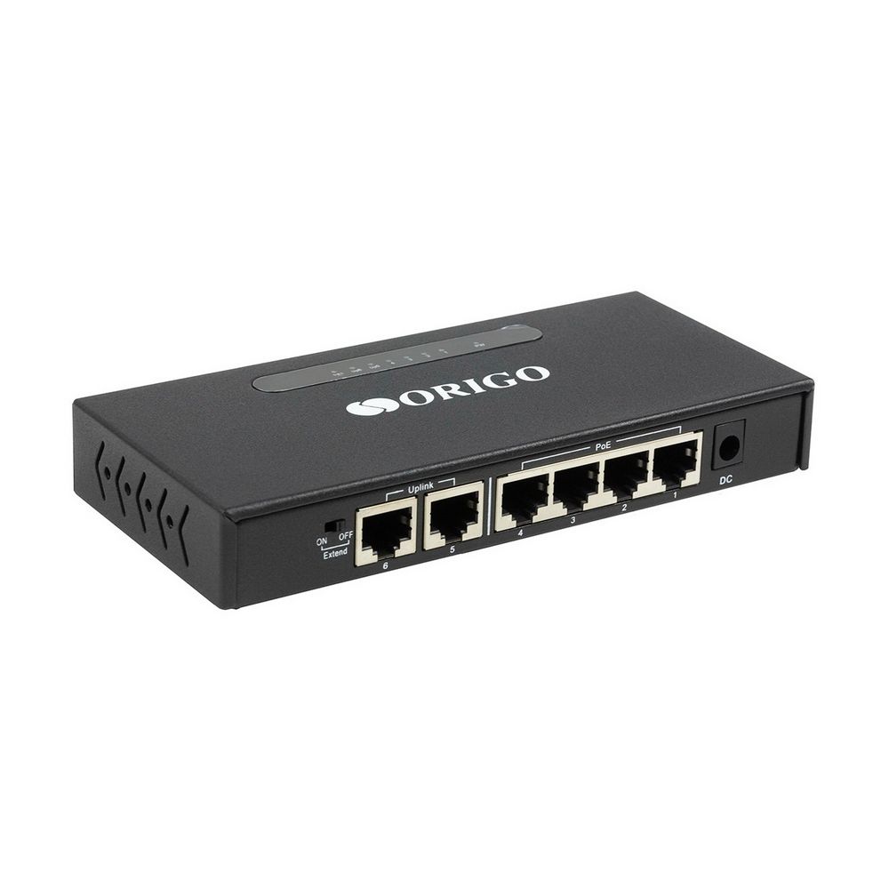 Коммутатор ORIGO OS1206P/60W/A1A Неуправляемый PoE-коммутатор, 6x100Base-TX, PoE до 250м Неуправляемый PoE-коммутатор, 6x100Base-TX, PoE до 250м