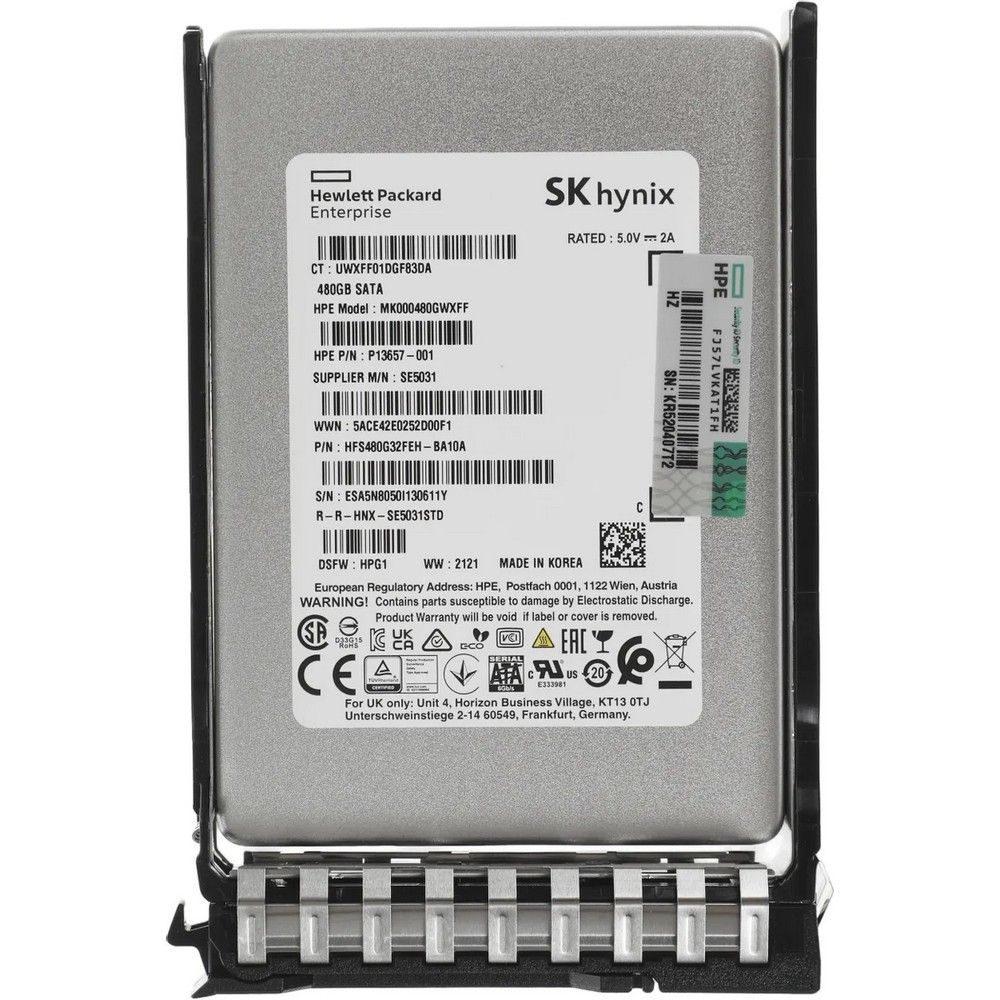 Твердотельный накопитель SSD HPE 480GB SATA 6G Mixed Use SFF BC Multi Vendor