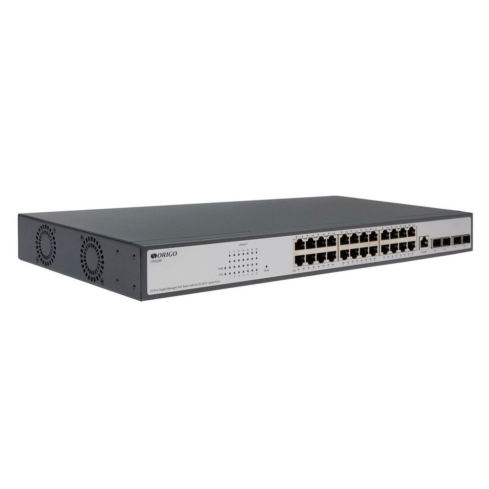 Коммутатор ORIGO OS3228P/380W/A1A Управляемый L3 PoE-коммутатор24x1000Base-T PoE+, 4x10G SFP+,PoE-бюджет 370 Вт