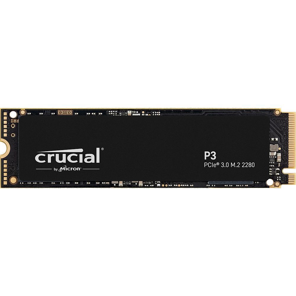 Твердотельный накопитель SSD Crucial P3, 4000GB, M.2(22x80mm), NVMe, PCIe 3.0 x4, QLC, R/W 3500/3000MB/s, TBW 800, DWPD 0