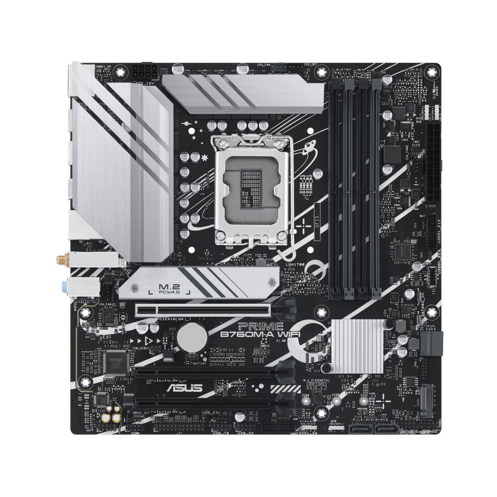 Материнская плата ASUS PRIME B760M-A WIFI LGA1700 mATX 4xDDR5 3xPCIEx16 2xM.2 DP 2хHDMI 2.5GLAN Wi-Fi 6