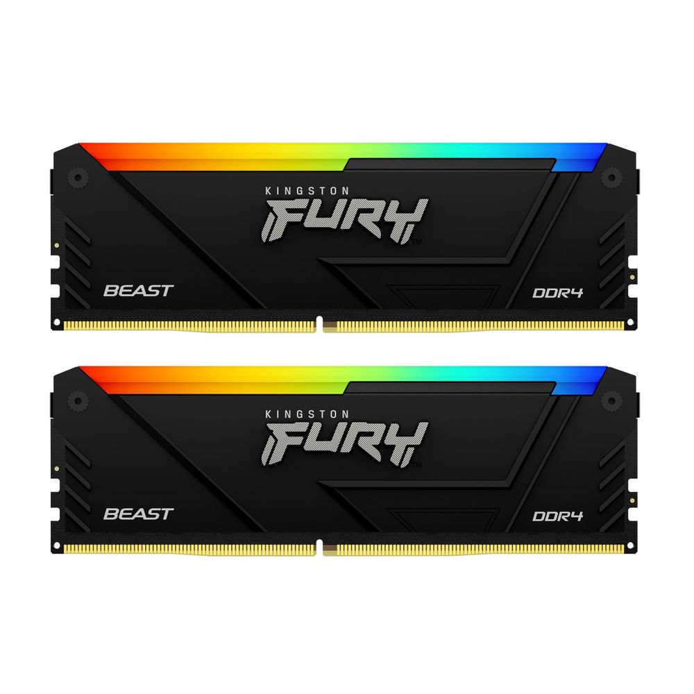 Модуль памяти Kingston 16GB DDR4 3600MHz DIMM FURY Beast Black RGB XMP kit 2x8Gb, CL17, 1.35V 288-pin Non-ECC