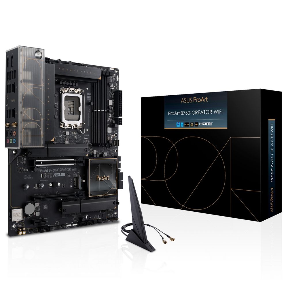 Материнская плата ASUS PROART B760-CREATOR WIFI LGA1700 ATX 4xDDR5 2xPCIEx16 PCIEx1 3xM.2 USB-C DP HDMI GLAN 2.5GLAN Wi-Fi 6