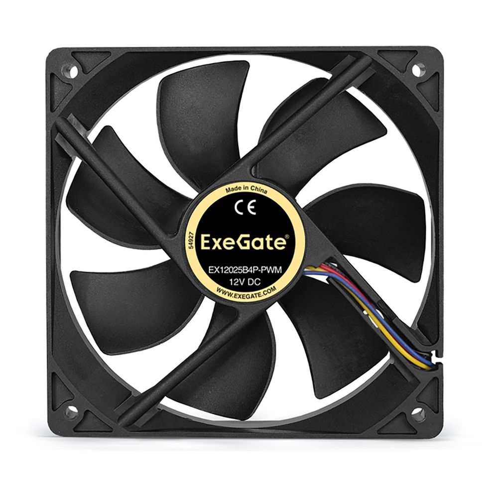 Вентилятор 12В DC ExeGate EX12025B4P-PWM (120x120x25 мм, 2-Ball (двойной шарикоподшипник), 4pin, PWM, 25dBA)