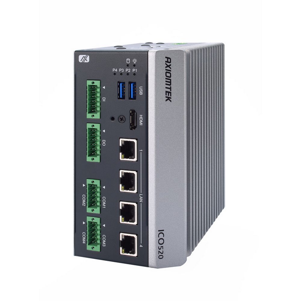 Платформа системного блока Axiomtek ICO520-ALD7-A, i7-1265UE; 16 GbRAM; M.2 128 Gb SSD, with daughter board High performance with fanless and DIN-rail design● 12th Gen Intel® Core™ i7/i5/i3 or Celeron® processor(Alder Lake-P)● 4 isolated COM, isolated DIO (8-in/8-out), 4 2.5 GbE LAN● Wide operating temperature range from -40°C to +70°C● 9 to 36 VDC, typical