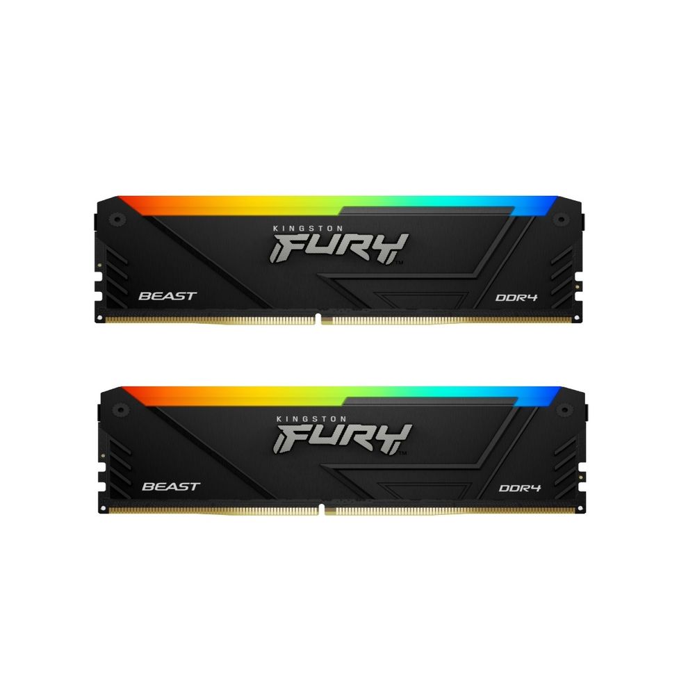 Модуль памяти Kingston FURY Beast RGB 64GB DDR4 3200 DIMM Gaming Memory Non-ECC, CL16, 1.35V, Kit (2*32GB), RTL
