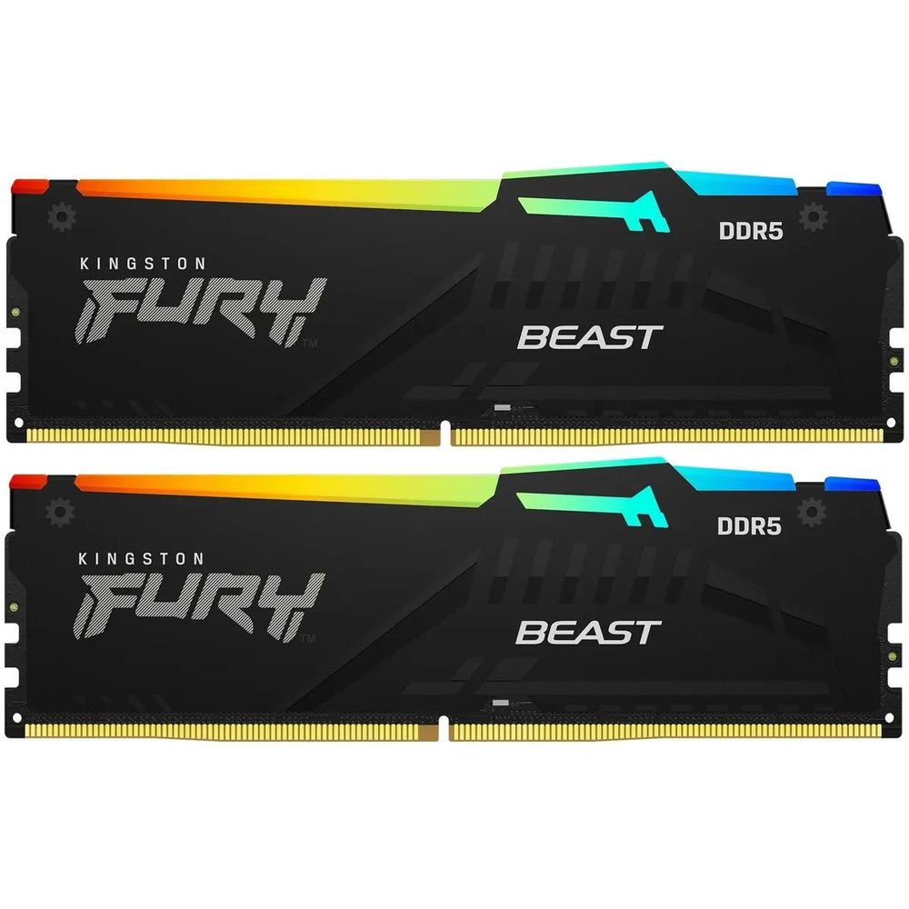 Модуль памяти Kingston 32GB DDR5 5600 DIMM FURY Beast Black RGB kit 2*16,Non-ECC,  CL40, 1.25V, 288-pin RTL