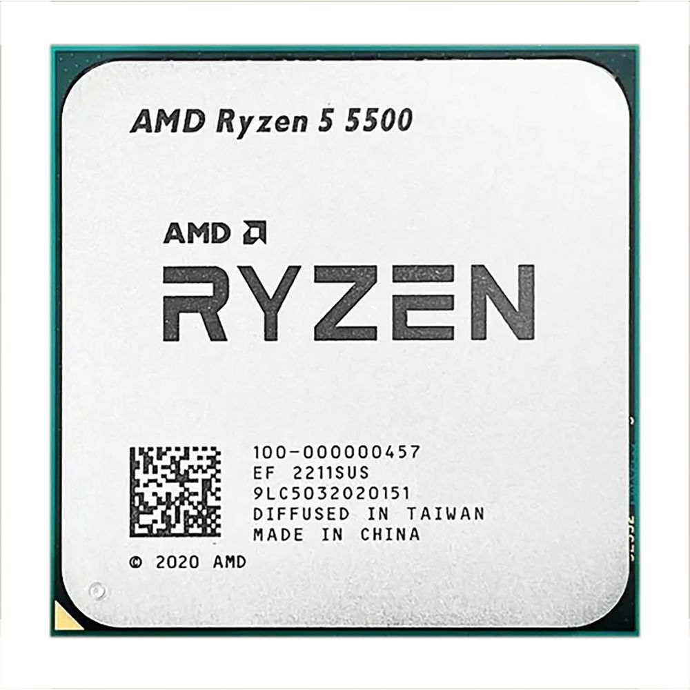 Центральный Процессор AMD RYZEN 5 5500 BOX (Cezanne, 7nm, C6/T12, Base 3,60GHz, Turbo 4,20GHz, Without Graphics, L3 16Mb, TDP 65W, SAM4)