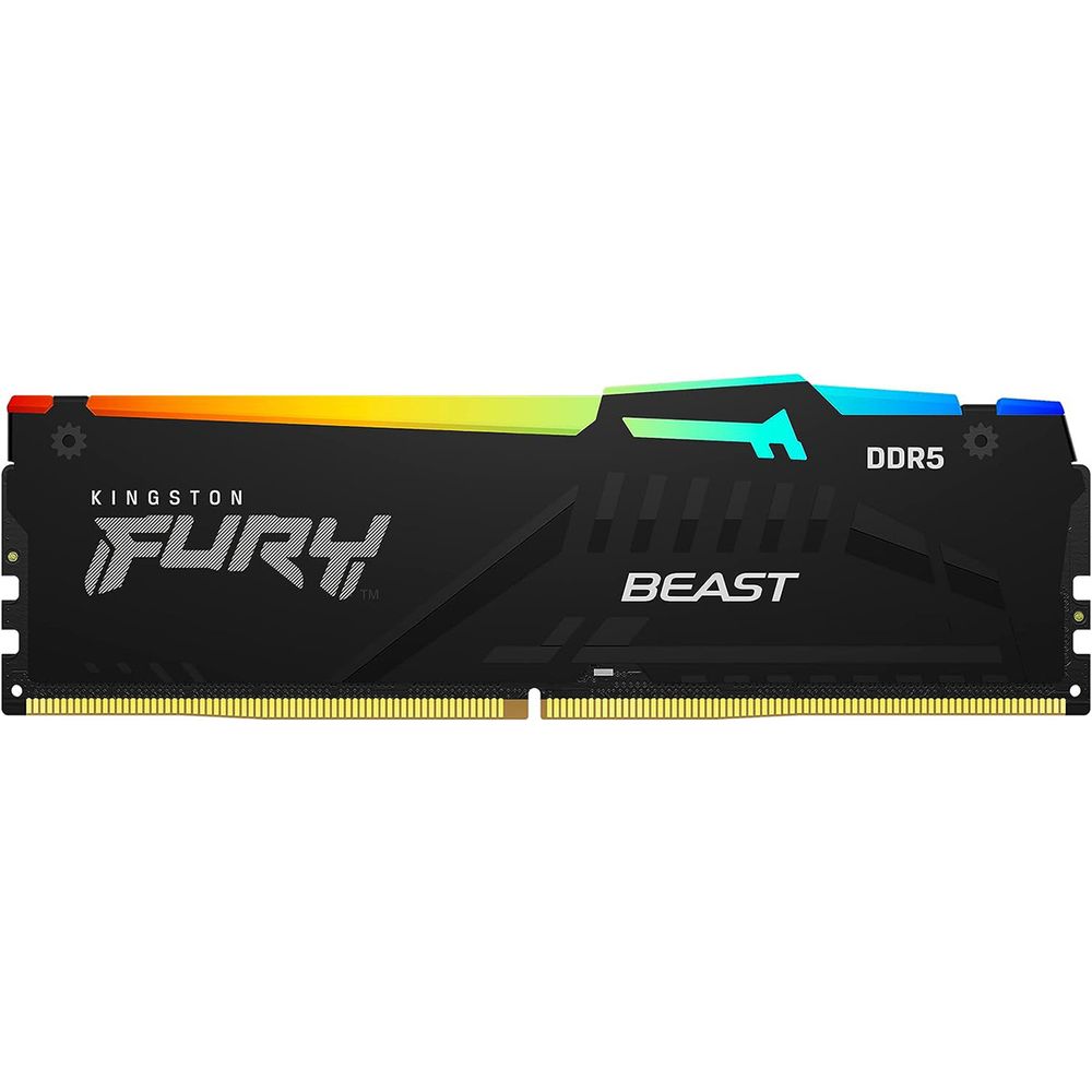 Модуль памяти Kingston 32GB DDR5 5600 FURY Beast Black RGB EXPO Non-ECC Unbuffered DIMM (Single Module) 2RX8 36-38-38 1.25V 288-pin 16Gbit