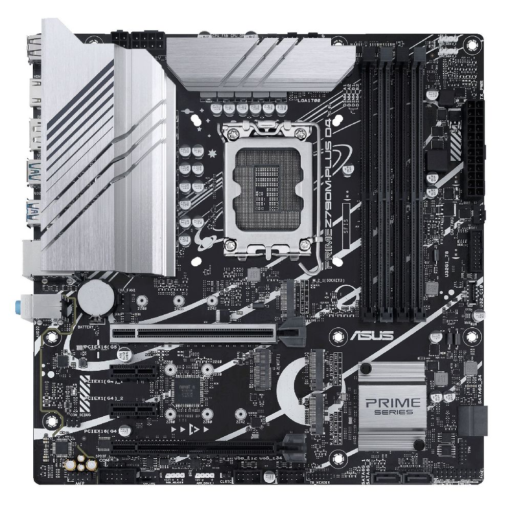 Материнская плата ASUS PRIME Z790M-PLUS LGA1700 mATX 4xDDR5 2xPCIEx16 2xPCIEx1 3xM.2 USB-C DP HDMI GLAN