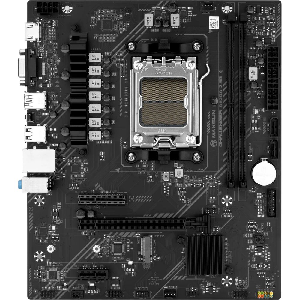 Материнская плата Maxsun MS-Challenger A620A 2.5G A620, AM5, 2DDR5, 1PCIEx16, 1PCIEx4, 1PCIEx1, 1M.2, 6USB3.2Gen1, 4USB2.0, 2SATA3.0, 2.5G, VGA, HDMI, M-ATX, RTL