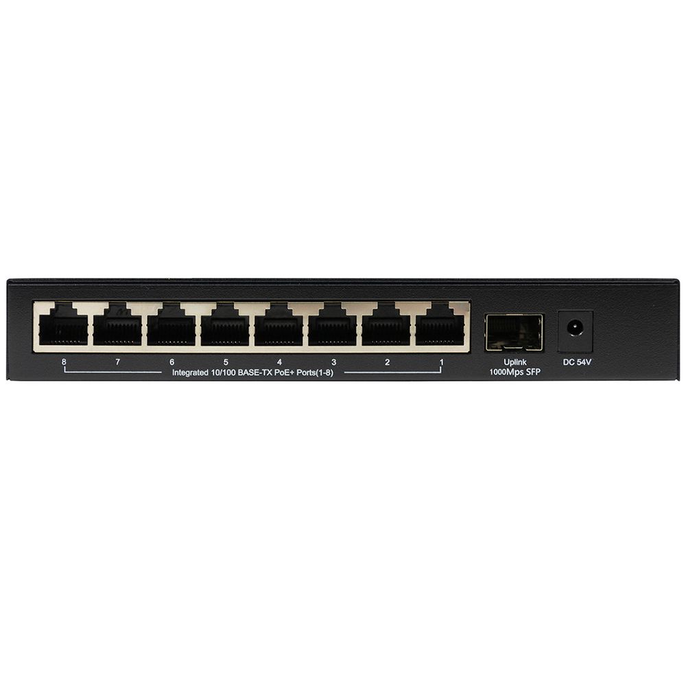 Коммутатор ORIGO OS1209P/80W/A1A Неуправляемый PoE-коммутатор8x100Base-TX PoE+, 1x1000Base-X SFP, PoE-бюджет 80 Вт