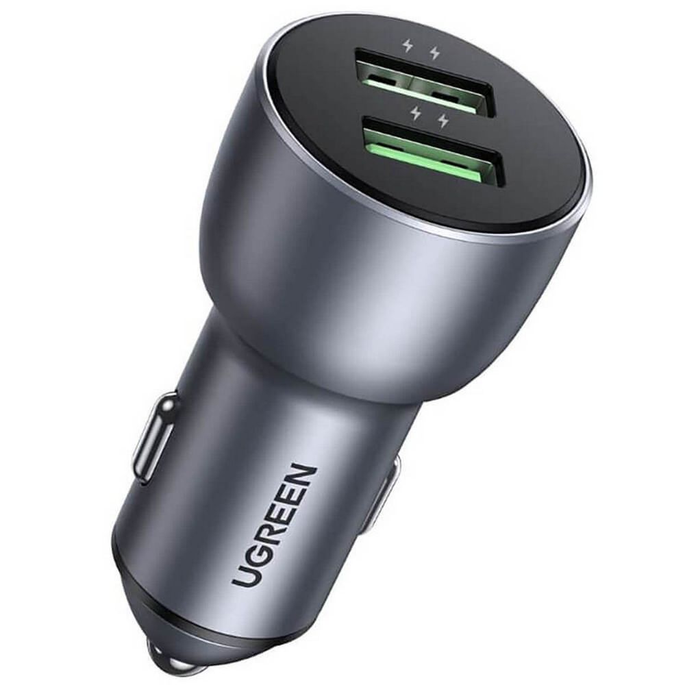 Автомобильное зарядное устройство UGREEN CD213 (10144) QC 3.0+QC 3.0 Dual USB-A 36W Fast Car Charger Цвет: темно-синий