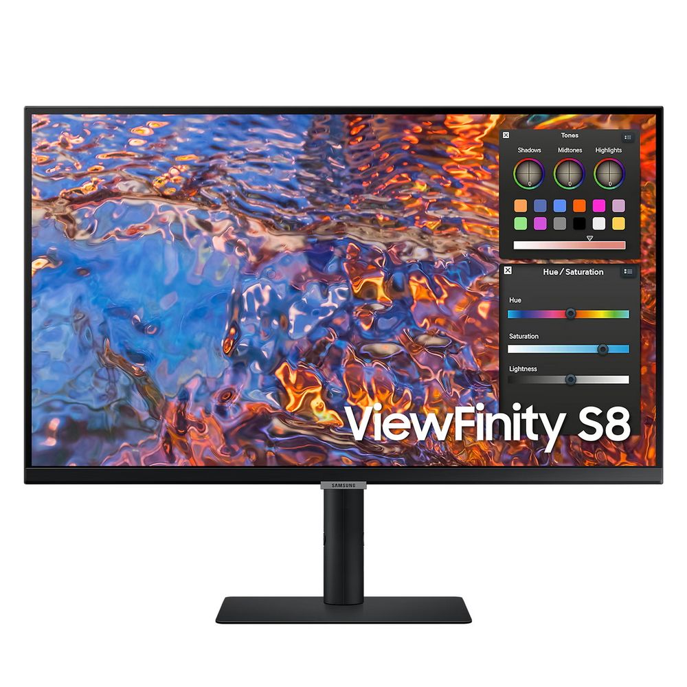 Монитор 27" SAMSUNG S27B800PXI ViewFinity S8 S80PB UHD  IPS, 3840x2160, 60Hz, 5ms, 350сd/m, 1000:1, HDR10 | HDMI(2.0), DP(1.4), Type-C(PD-90W), 3xUSB3.0, RJ45 | HAS, Pivot, Swivel, InPSU, Vesa 100, Black