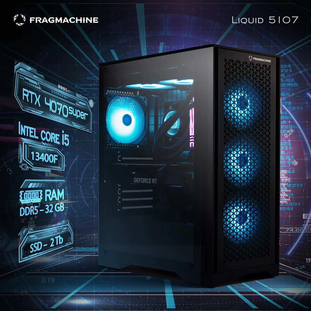 Компьютер FragMachine Liquid  5107 (i5-13400F, DDR5 32GB, SSD 2Tb, RTX 4070 Super)