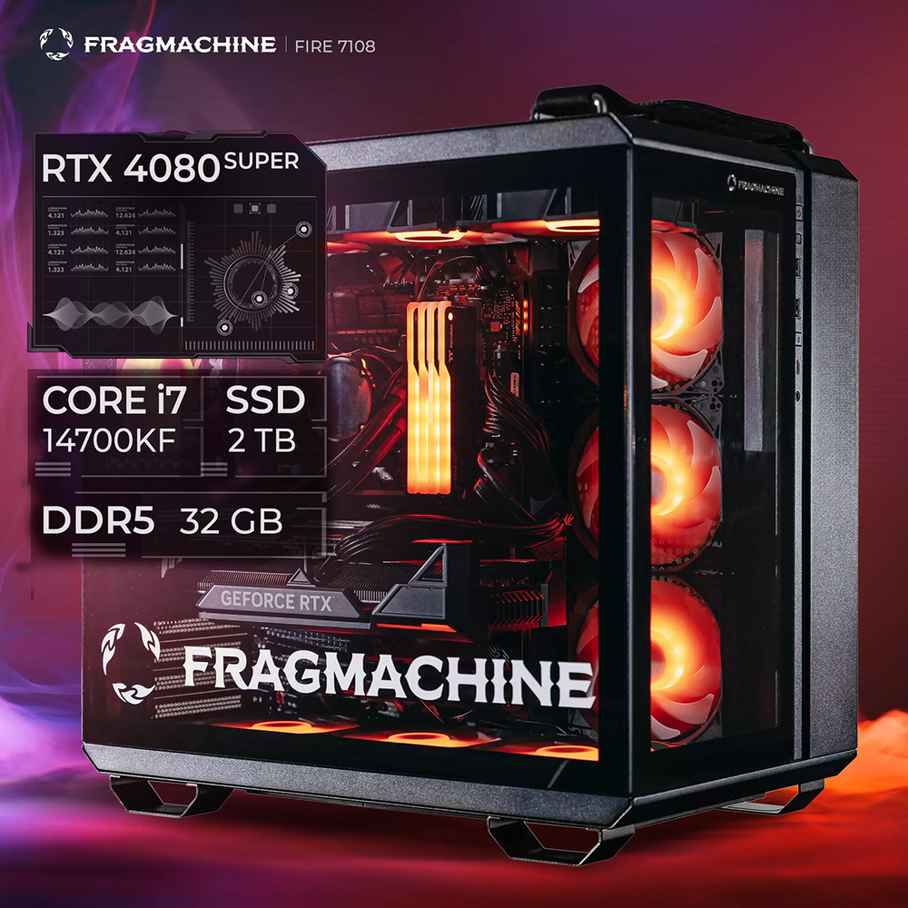 Компьютер FragMachine Fire 7108 (i7-14700KF, DDR5 32GB, SSD 2Tb, RTX 4080 Super)