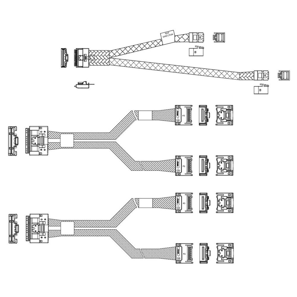 Кабель ASUS ESC8000(A) RAID CABLE KIT/SUPPORT NVME/SATA/SAS 90SKS000-M2PAN0