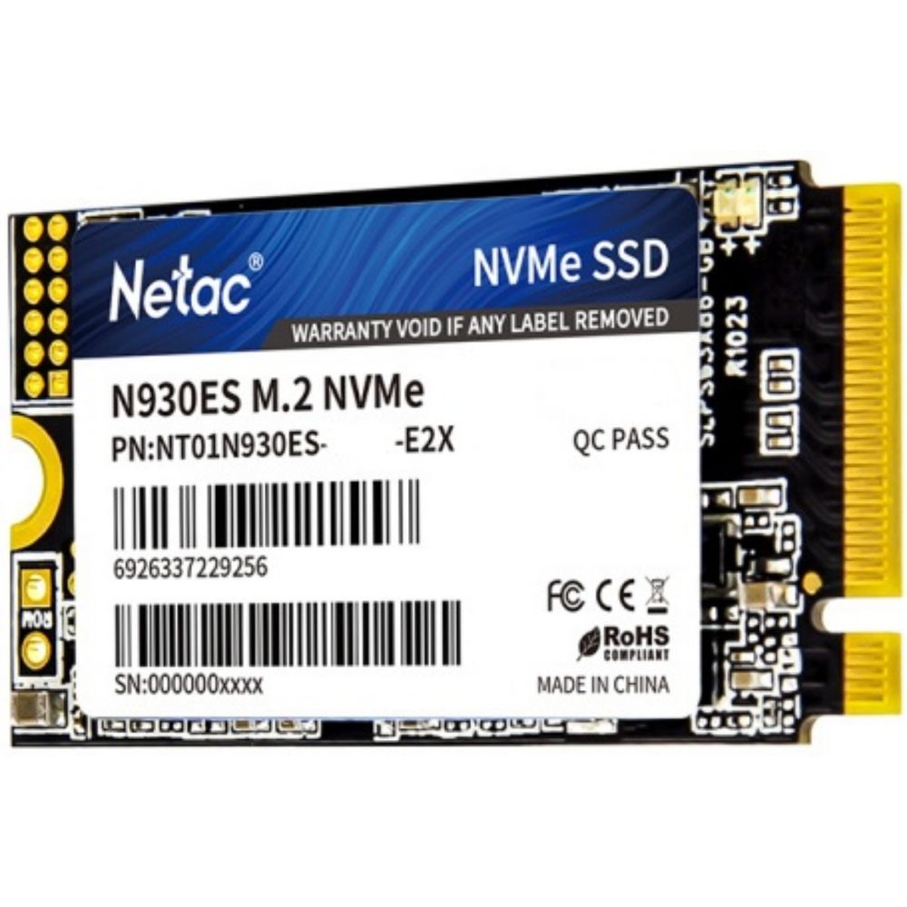 Твердотельный накопитель SSD Netac N930ES 512GB 
PCIe 3 x2 M.2 2242 NVMe 3D NAND, R/W up to 1650/1500MB/s, IOPS(R4K) 180K/200K, TBW 300TB, 3y wty
