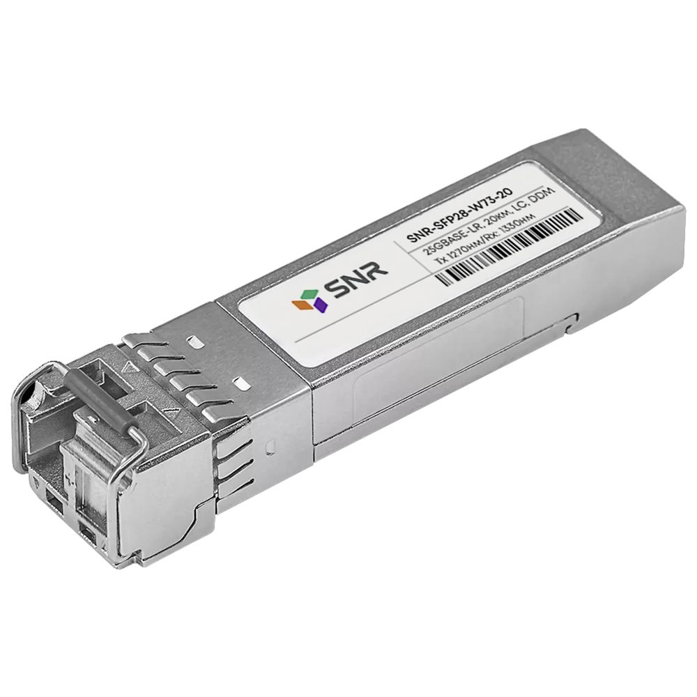Трансивер SNR SFP28 WDM, 25GBASE, разъем LC, дальность до 20км (12dB), 1270nm, SNR-SFP28-W73-20