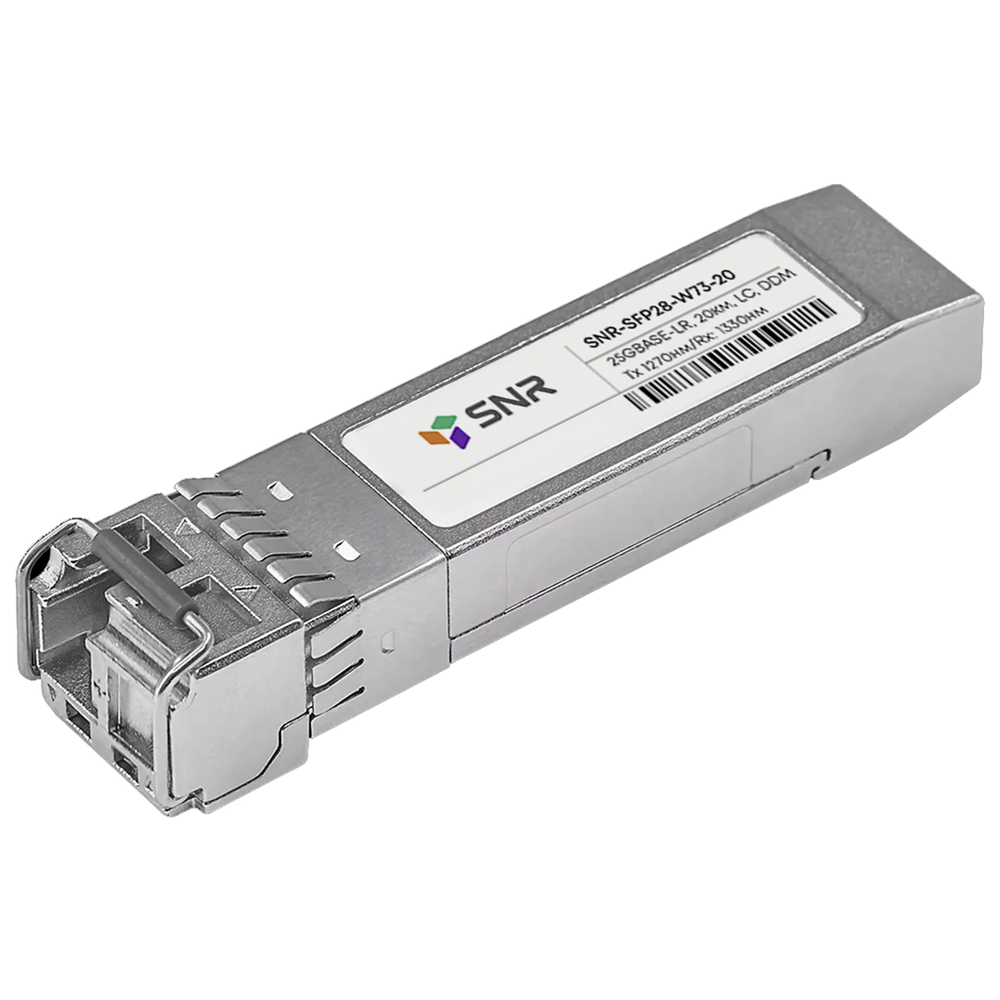 Трансивер SNR SFP28 WDM, 25GBASE, разъем LC, дальность до 20км (12dB), 1270nm, SNR-SFP28-W73-20
