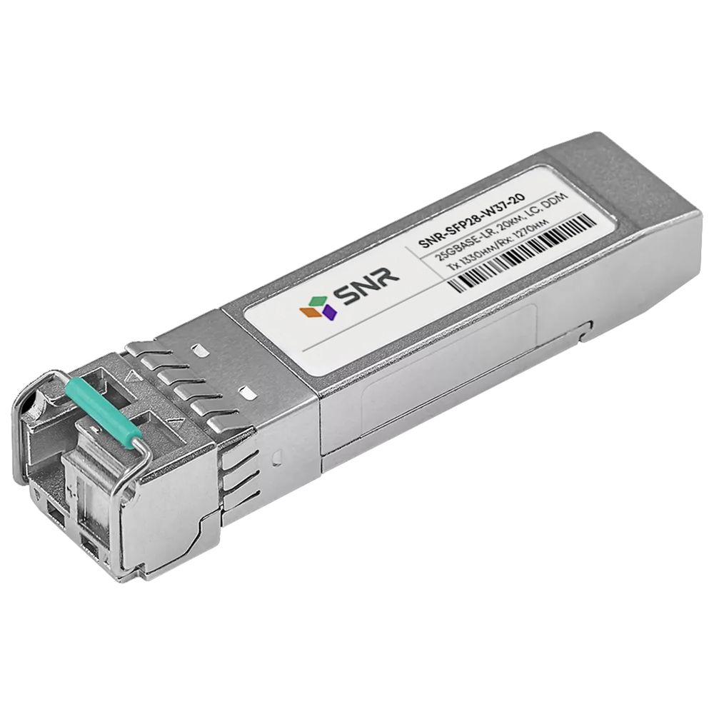 Трансивер SNR SFP28 WDM, 25GBASE, разъем LC, дальность до 20км (12dB), 1330nm, SNR-SFP28-W37-20