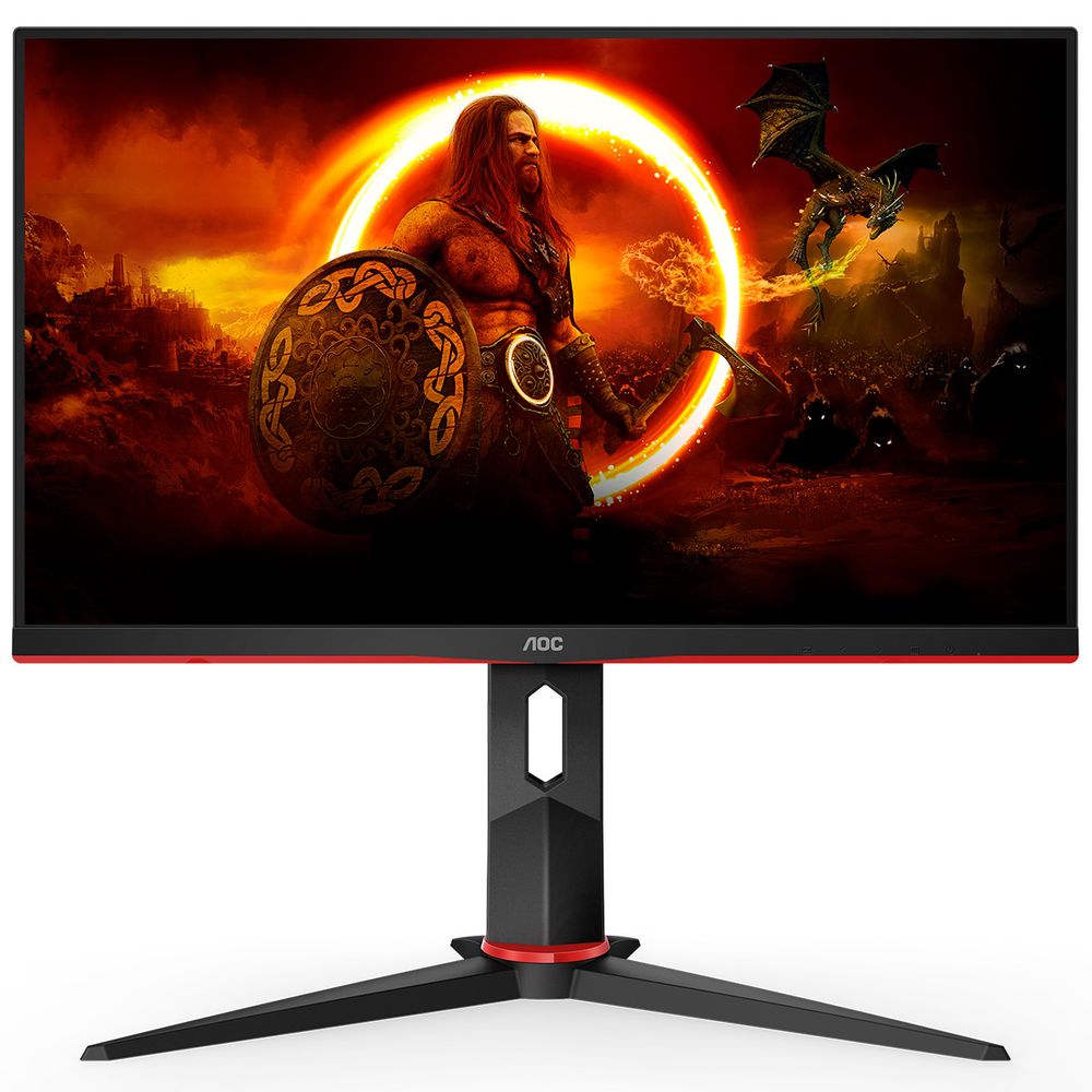 Монитор 23.8" AOC Q24G2A Black-Red (IPS, 2560x1440, HDMI+DP, 1 ms, 178°/178°, 350 cd/m, 1000:1, 165Hz, MM)