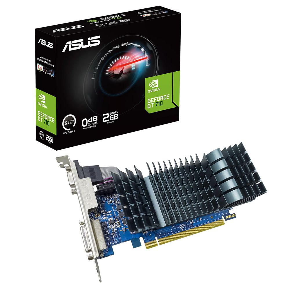 Видеокарта ASUS GT710 EVO 2GB GDDR5 64bit VGA DVI HDMI PASSIVE RTL [GT710-SL-2GD5-BRK-EVO]