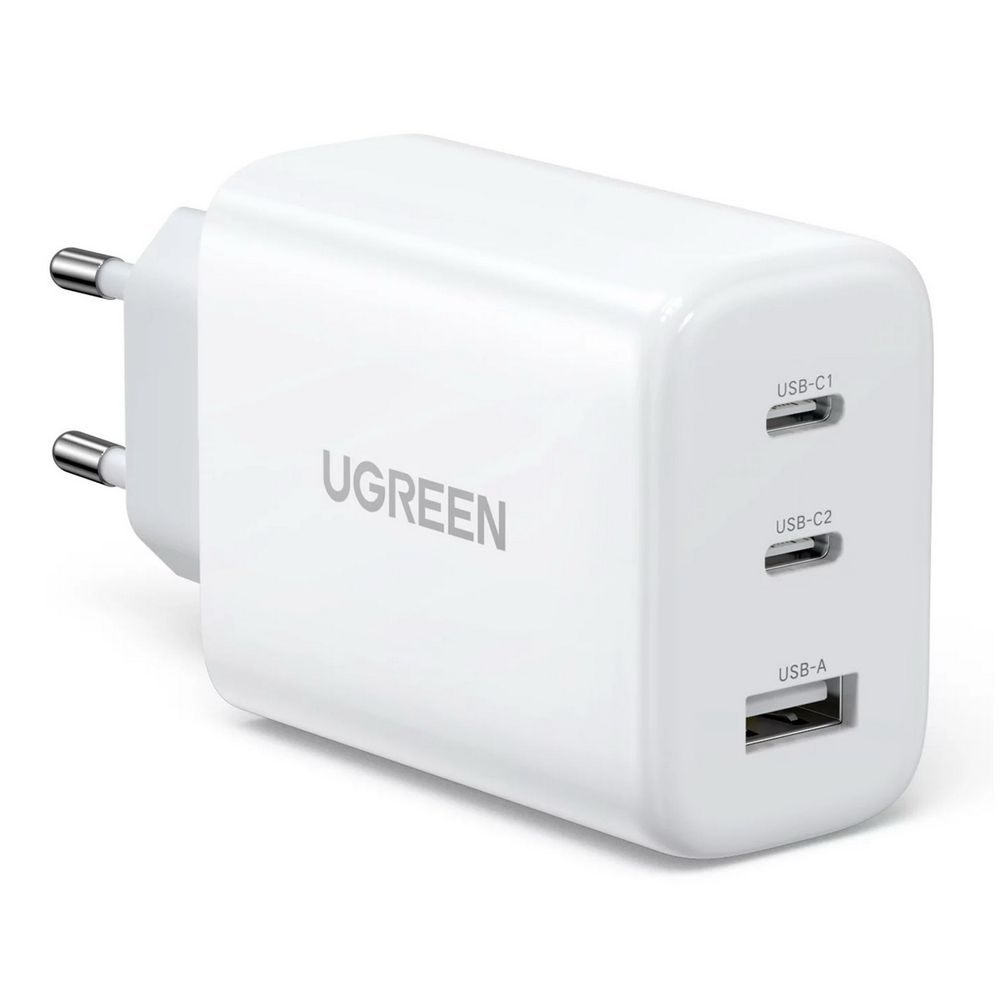 Сетевое зарядное устройство UGREEN CD275 (90496) USB-A+2*USB-C 65W Fast Charger EU. Цвет: белый