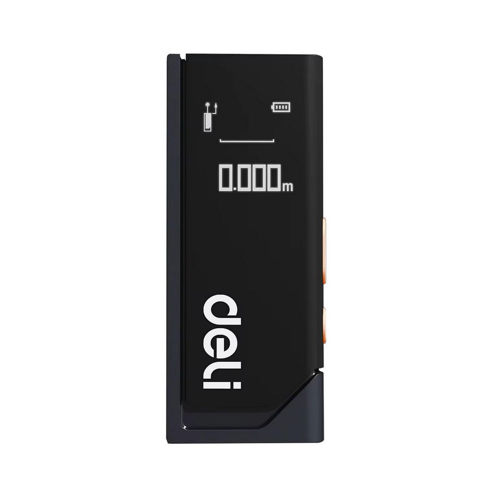Лазерный дальномер "Home Series Black" Deli DL331150  диапазон измерений 0,05~50м, точность измерения ±3мм, 370 мАч, OLED дисплей, Type-C, вес 48 грамм, эксклюзивный дизайн