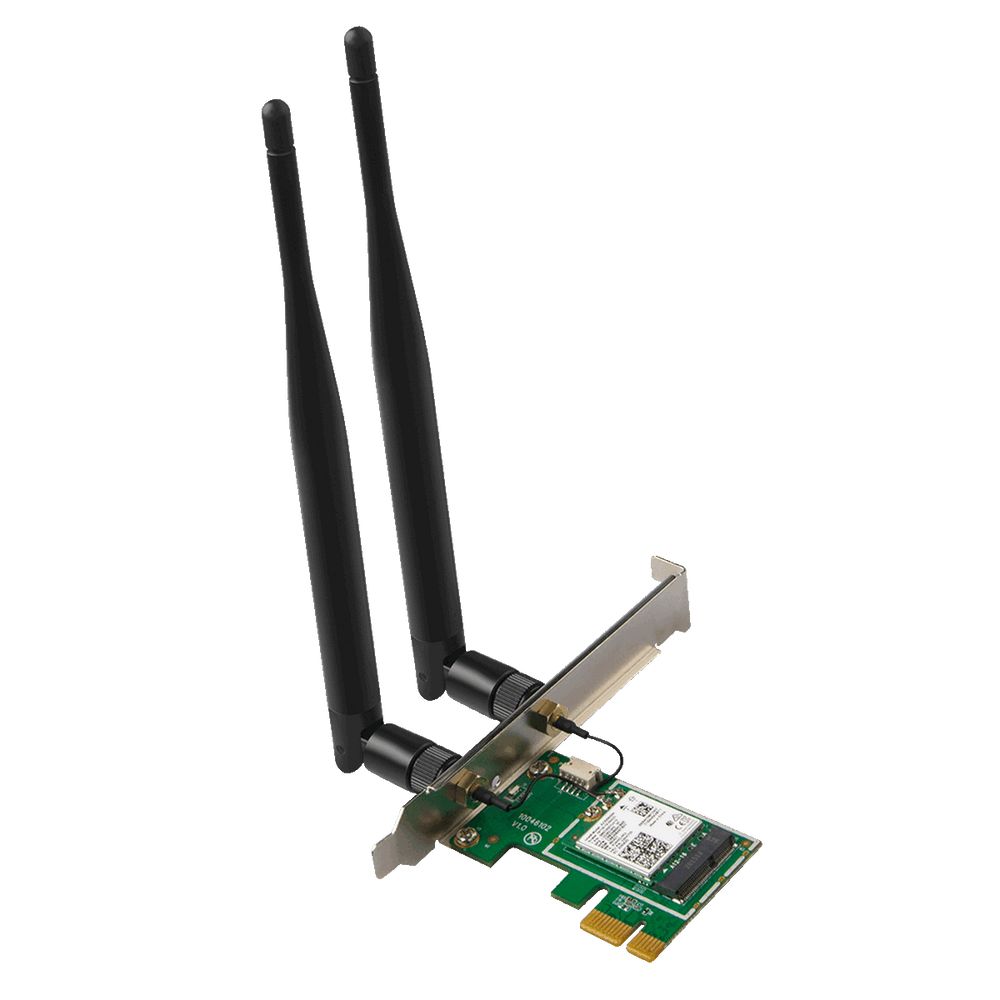 Адаптер беспроводной связи (Wi-Fi) Tenda E30 Сетевой PCIe адаптер AX3000 Wi-Fi 6 2,4/5 ГГц, до 2,98 Гбит/с, 2x5dBi внешние антенны
