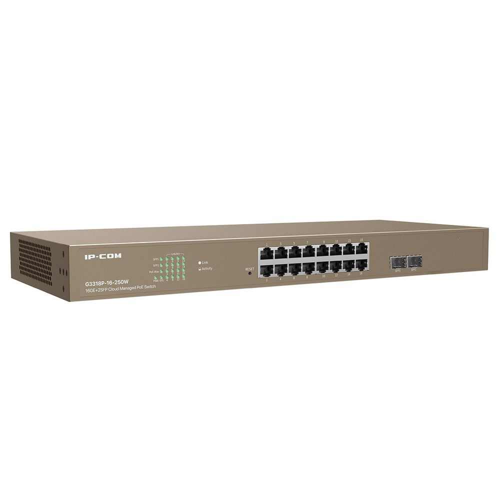 Коммутатор IP-COM G3318P-16-250W Коммутатор PoE с облачным управлением 16GE+2SFP