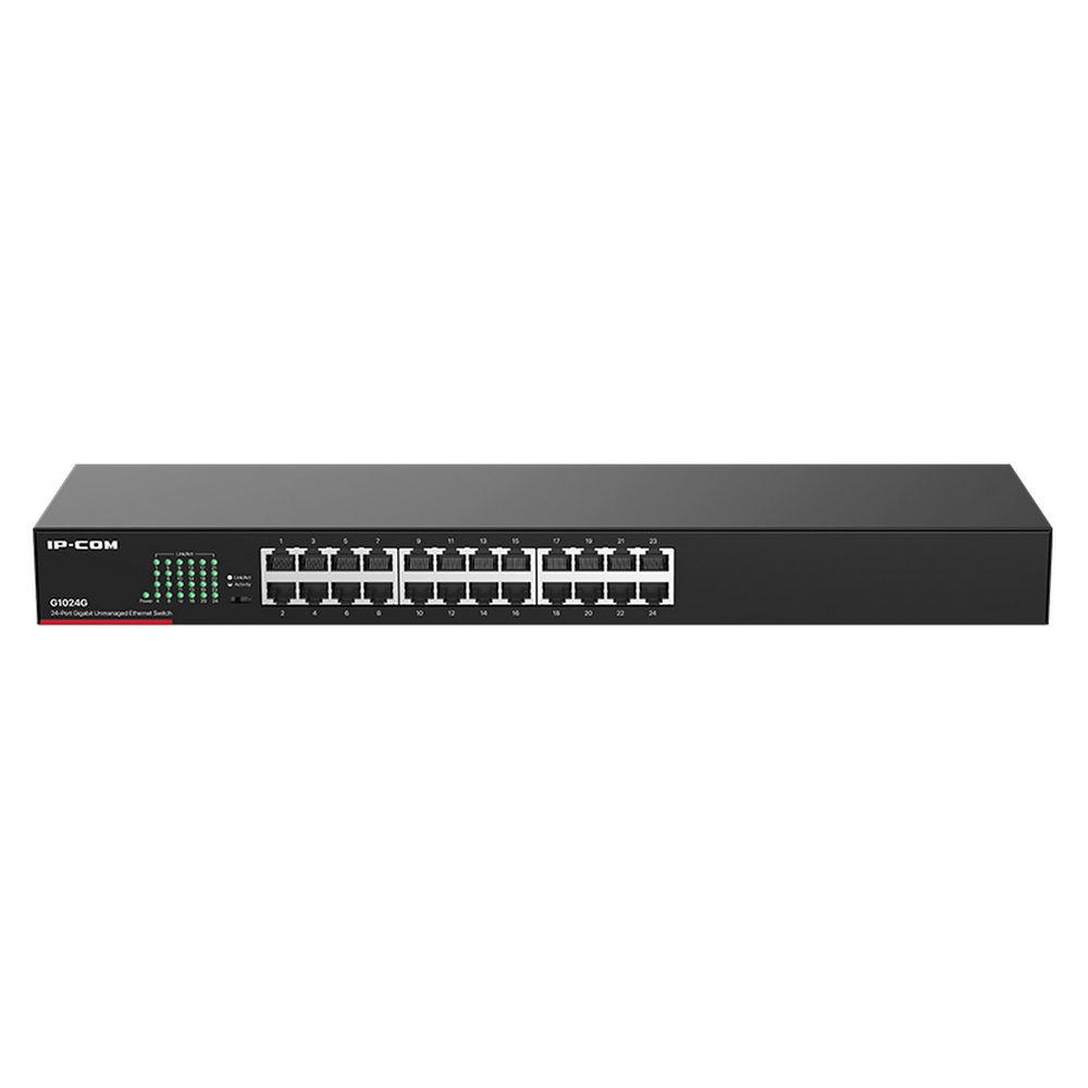 Коммутатор IP-COM G1024G Коммутатор неуправляемый, 24 порта 24x1 Гбит/с, установка в стойку, металлический