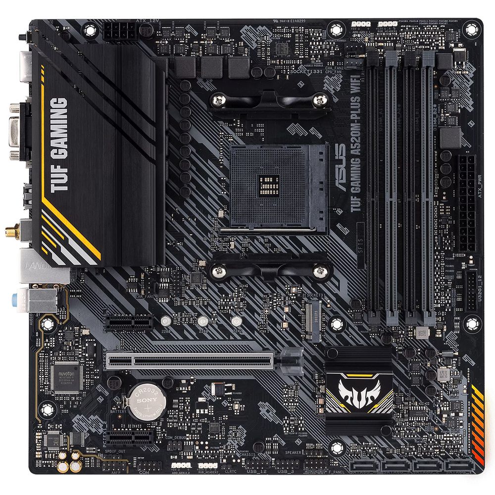 Материнская плата ASUS TUF GAMING A520M-PLUS WIFI AM4 mATX 4хDDR4 1xPCIEx16 2xPCIEx1 M.2 DP HDMI VGA GLAN Wi-Fi 5