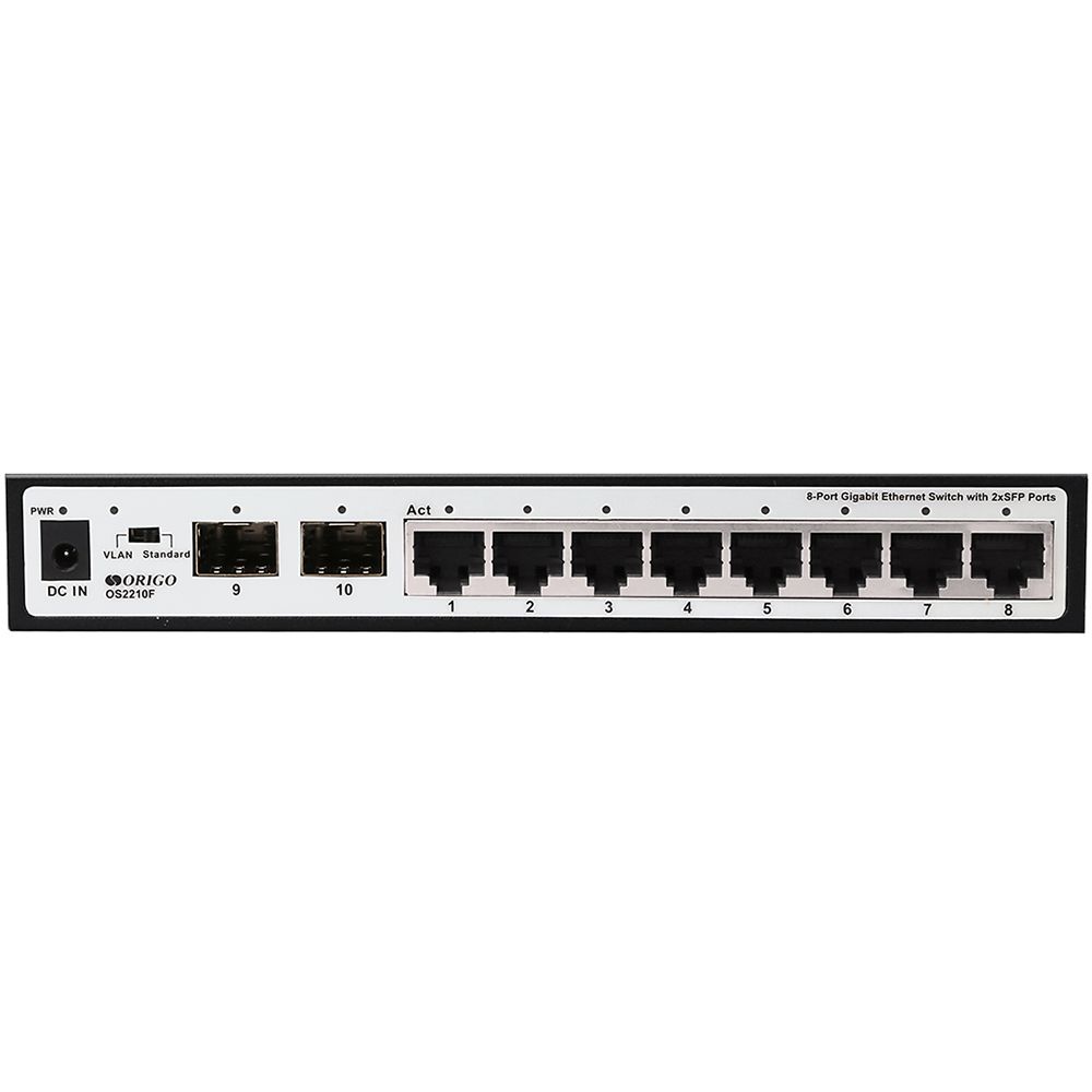 Коммутатор ORIGO OS2210F/A1A Неуправляемый коммутатор8x1000Base-T, 2x1000Base-X SFP