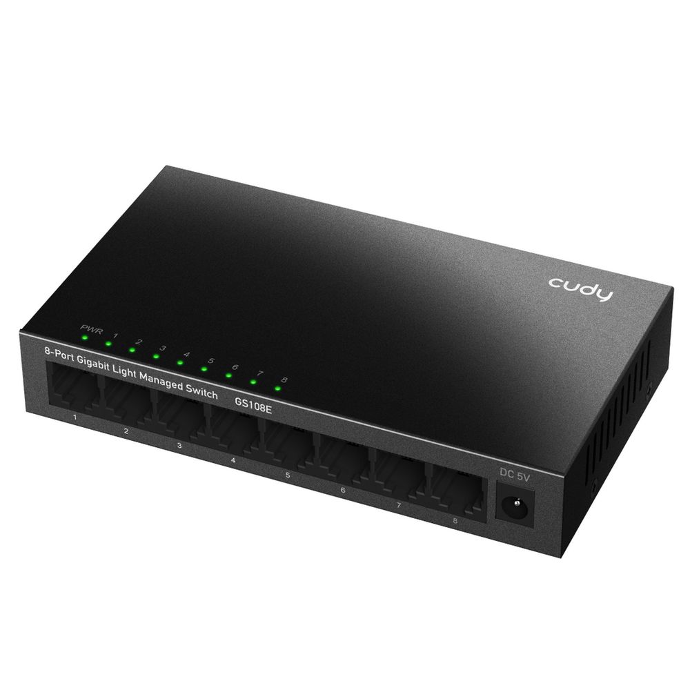 Коммутатор CUDY 8-Port Gigabit Light Managed Switch 8-Port Gigabit Light Managed Switch, 8 10/100/1000M RJ45 Ports, Desktop Metal Case, Power Saving, Plug & Play, Local management via WEB GUI, support STP/RSTP, 802.1Q/MTU/Port Based/Voice VLAN, Static Link Aggregation, Storm Control, 802.3 Flow Control, Loo