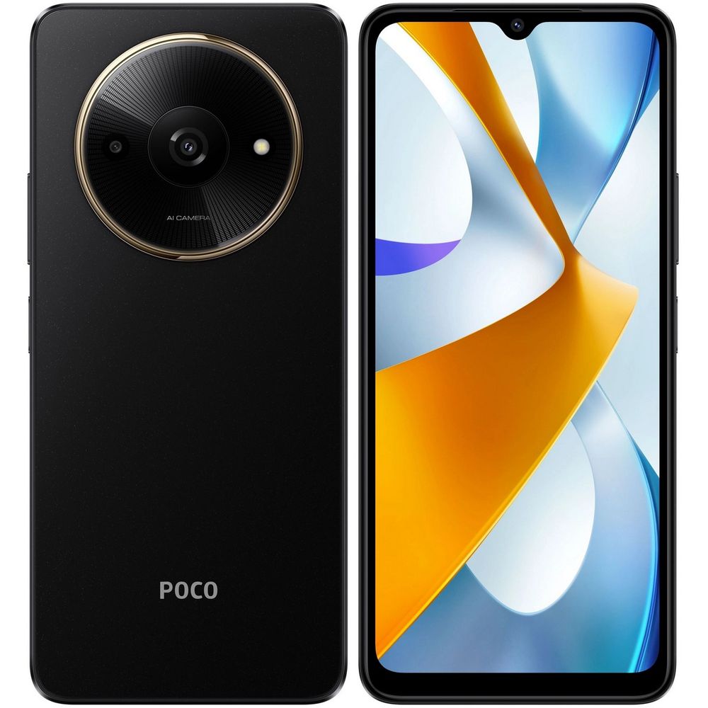 Смартфон POCO C61 4+128Gb черный  MZB0IL9RU