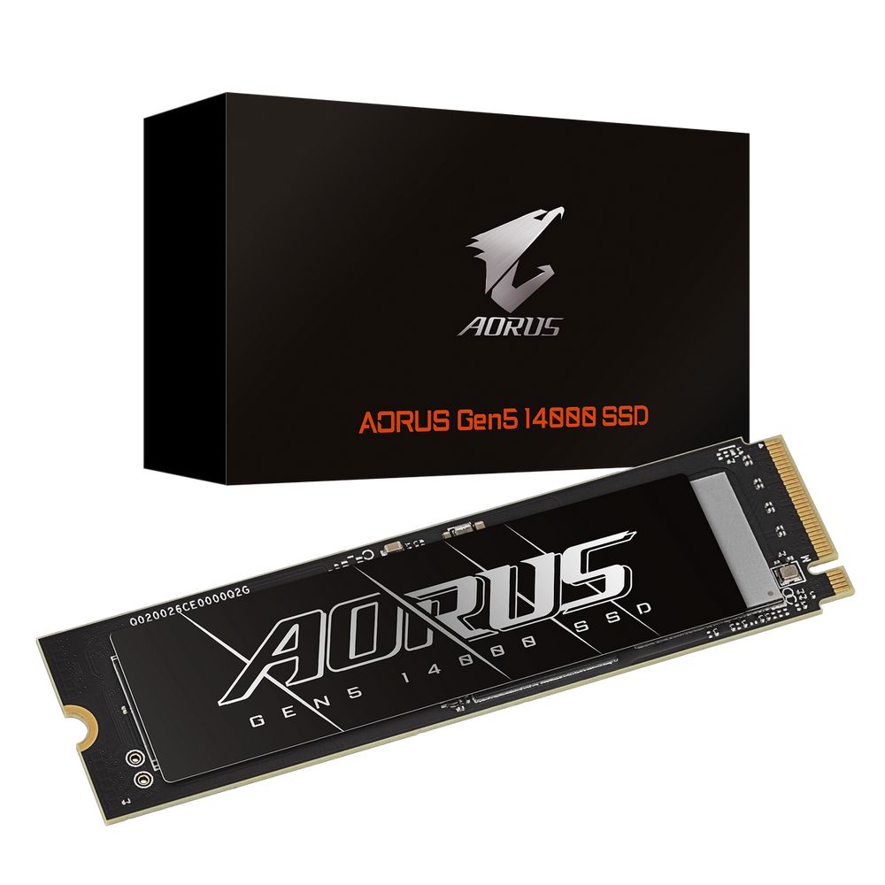 Твердотельный накопитель SSD Gigabyte 4TB M.2 2280 AORUS Gen5 14000 AG514K4TB PCI-Express 5.0x4, NVMe 2.0, 3D TLC NAND, Phison PS5026-E26