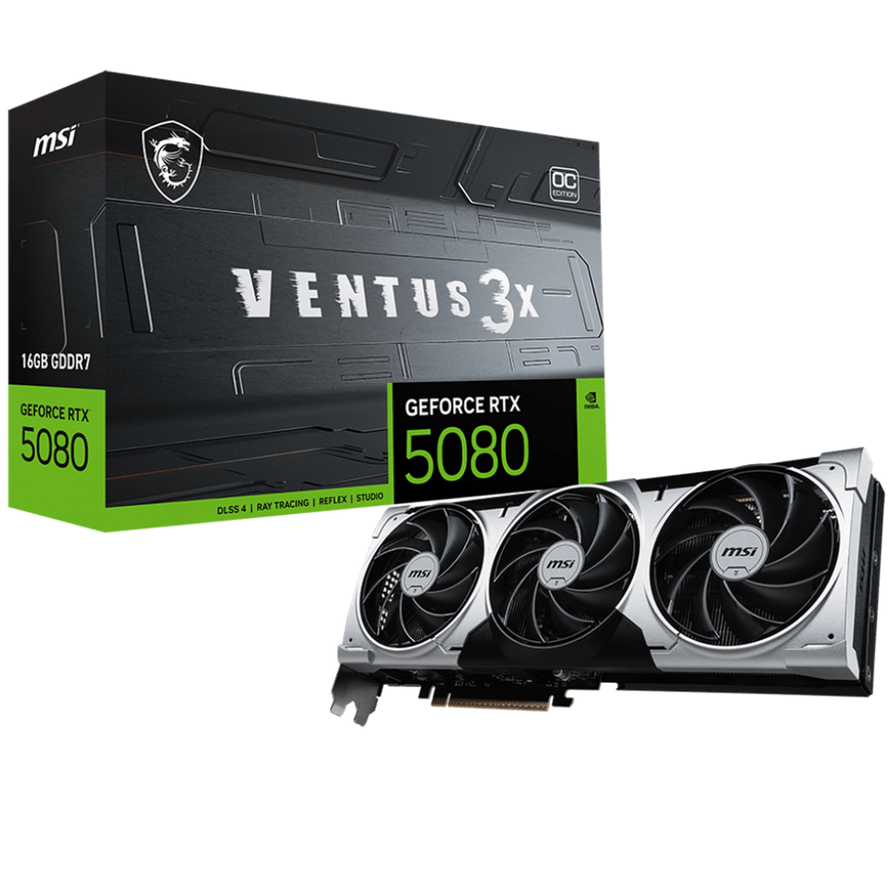 Видеокарта MSI RTX5080 VENTUS 3X OC PLUS 16GB GDDR7 256bit 3xDP HDMI 3FAN RTL
