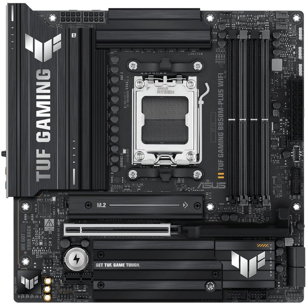Материнская плата ASUS TUF GAMING B850M-PLUS WIFI AM5 mATX 4xDDR5 PCIEx16 PCIEx1 3xM.2 USB-C DP HDMI 2.5GLAN Wi-Fi 6Е