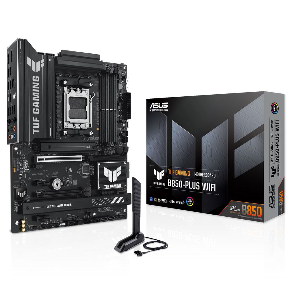 Материнская плата ASUS TUF GAMING B850-PLUS WIFI AM5 ATX 4xDDR5 2xPCIEx16 2xPCIEx1 3xM.2 USB-C DP HDMI 2.5GLAN Wi-Fi 7