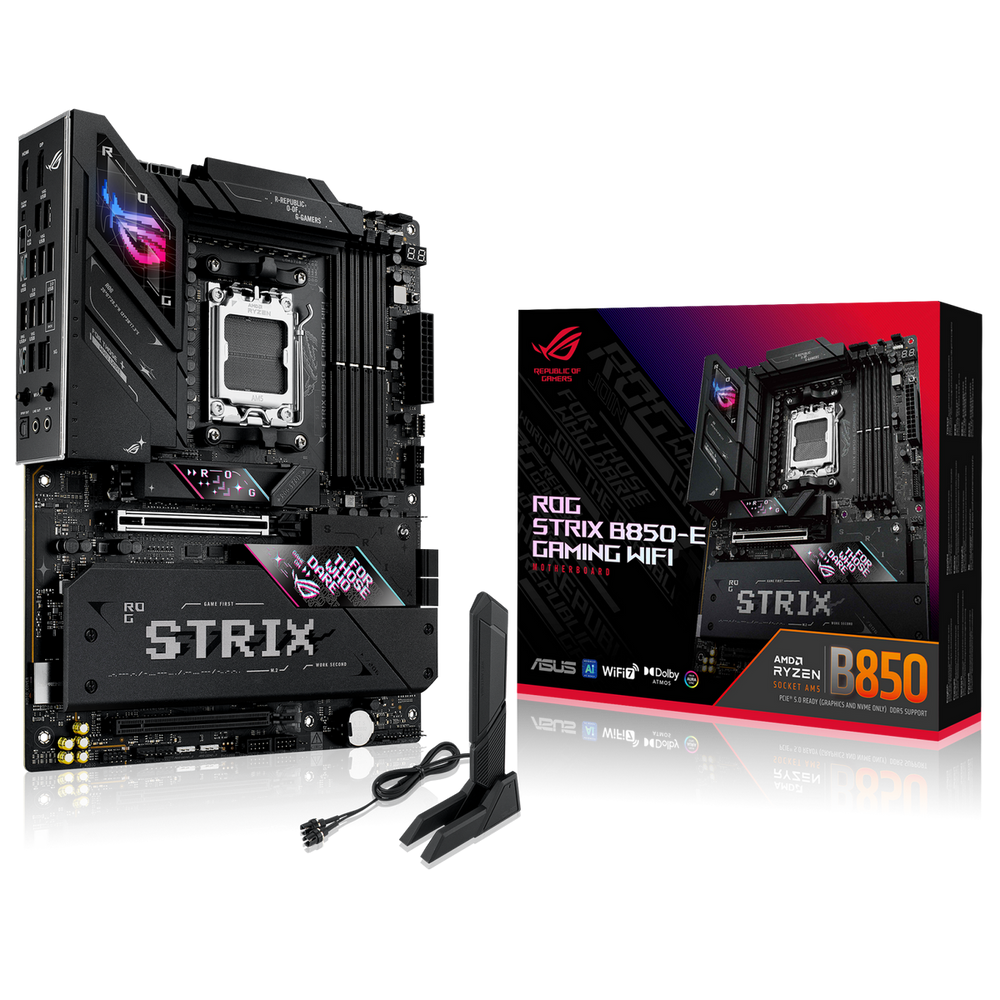 Материнская плата ASUS ROG STRIX B850-E GAMING WIFI AM5 ATX 4xDDR5 2xPCIEx16 5xM.2 2хUSB-C DP HDMI 5GLAN Wi-Fi 7