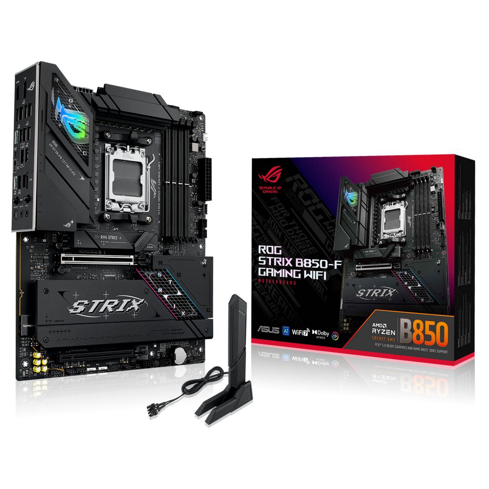 Материнская плата ASUS ROG STRIX B850-F GAMING WIFI AM5 ATX 4xDDR5 2xPCIEx16 4xM.2 2хUSB-C DP HDMI 2.5GLAN Wi-Fi 7