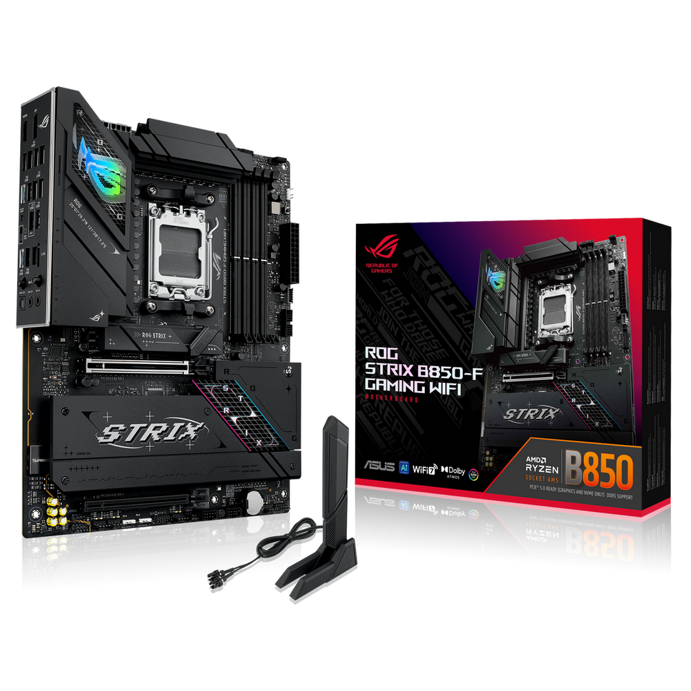 Материнская плата ASUS ROG STRIX B850-F GAMING WIFI AM5 ATX 4xDDR5 2xPCIEx16 4xM.2 2хUSB-C DP HDMI 2.5GLAN Wi-Fi 7