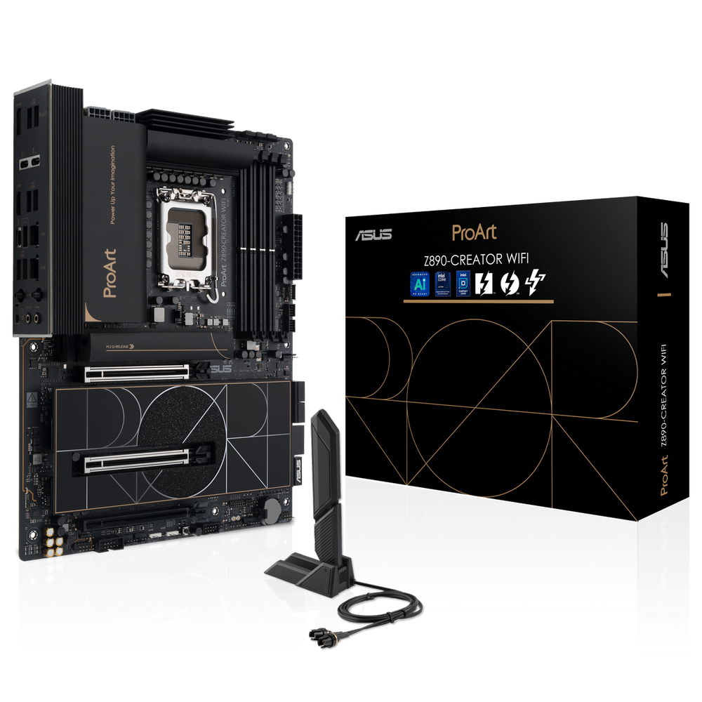 Материнская плата ASUS PROART Z890-CREATOR WIFI LGA1851 ATX 4xDDR5 3xPCIEx16 5xM.2 3хThunderbolt DP HDMI 2.5GLAN 10GLAN Wi-Fi 7