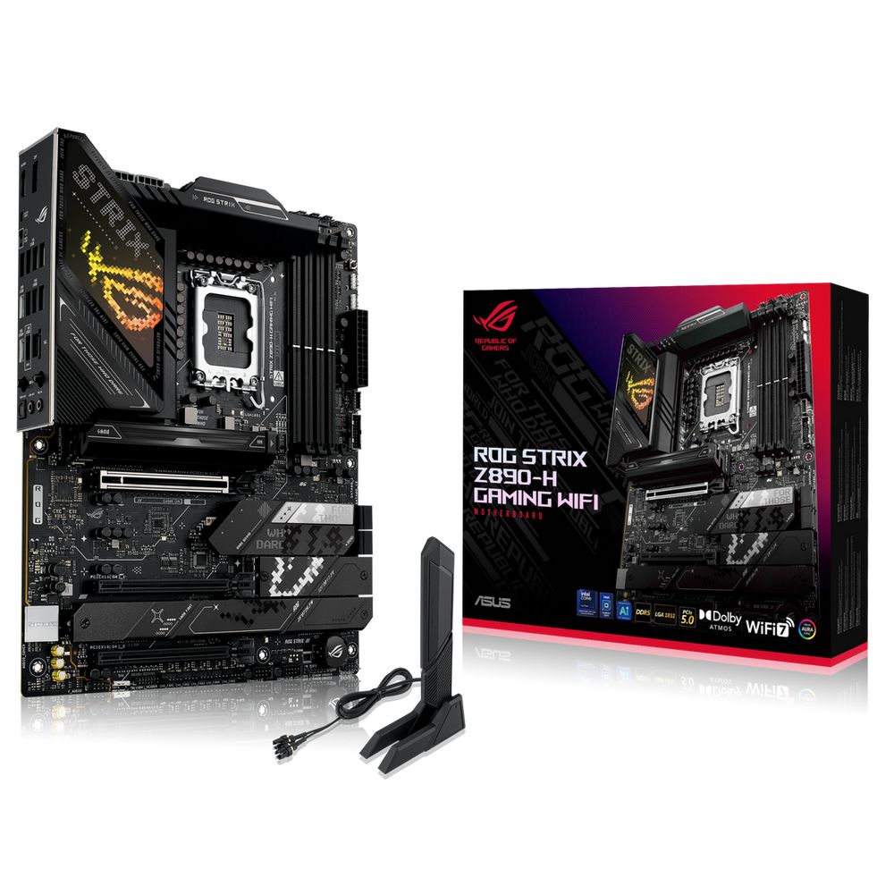 Материнская плата ASUS ROG STRIX Z890-H GAMING WIFI LGA1851 ATX 4xDDR5 3xPCIEx16 4xM.2 2xUSB-C DP HDMI 5GLAN Wi-Fi 7