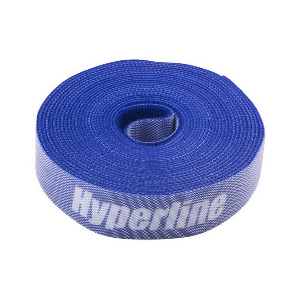 Крепеж Hyperline WASNR-5x25-BL Лента (липучка) в рулоне, ширина 25 мм, длина 5м, синяя